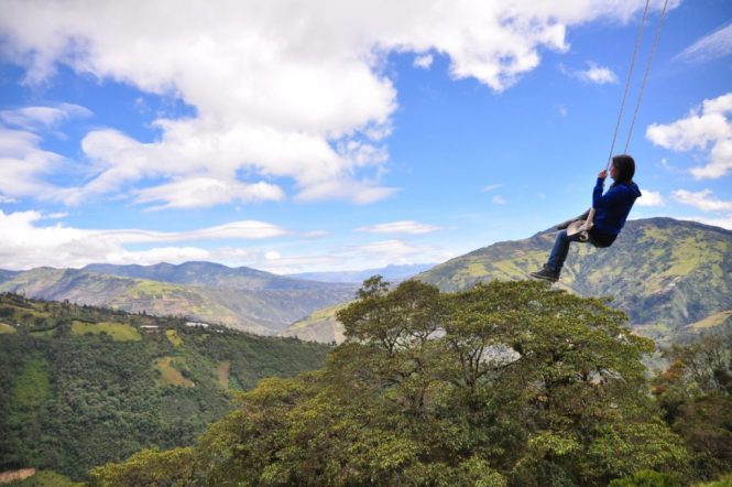 3. The swing at the “End of the World” in Baños, Ecuador