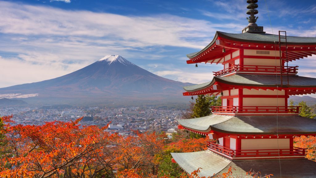 Chureito pagoda and Mount Fuji-Japan
