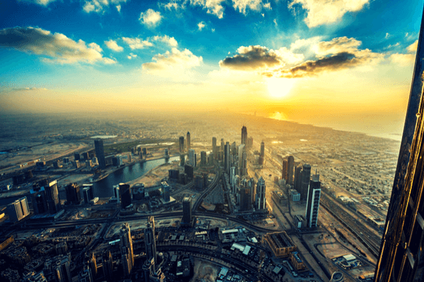 View from top of the Burj Khalifa Building, dubai