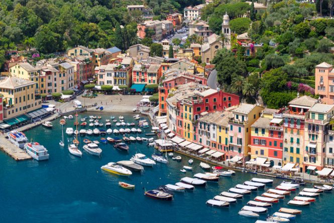 Portofino aerial bigstock - shopping in Italy